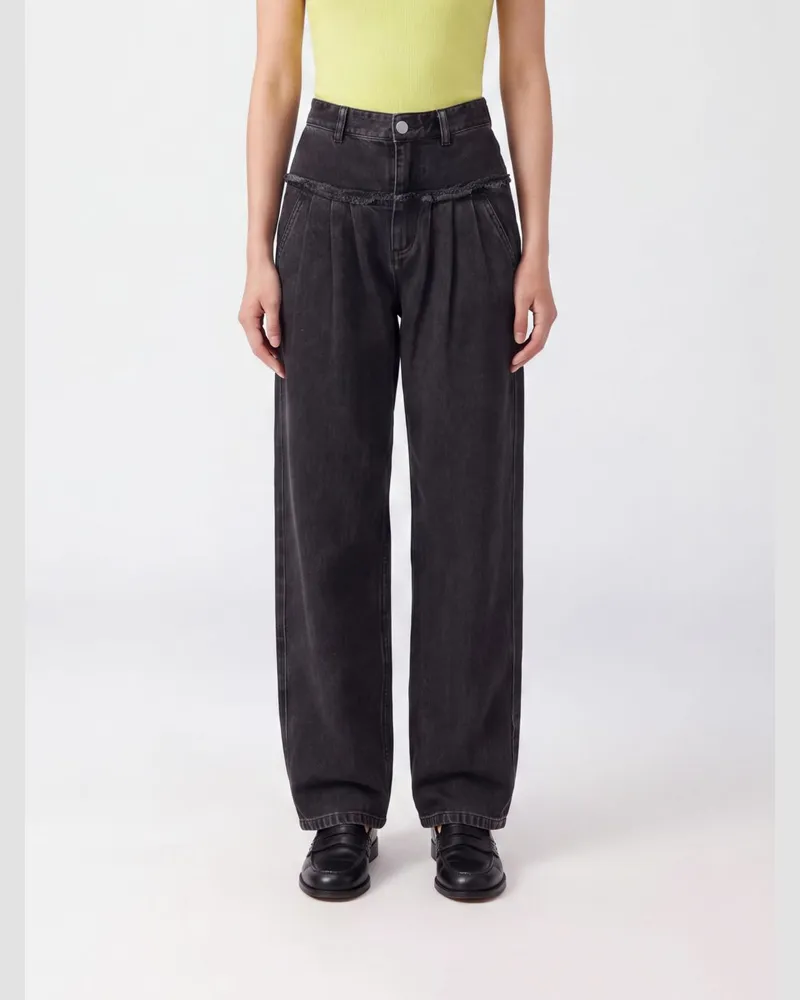 Étoile Isabel Marant Iniza Wide-Leg Jeans aus Denim mit hoher Taille Schwarz