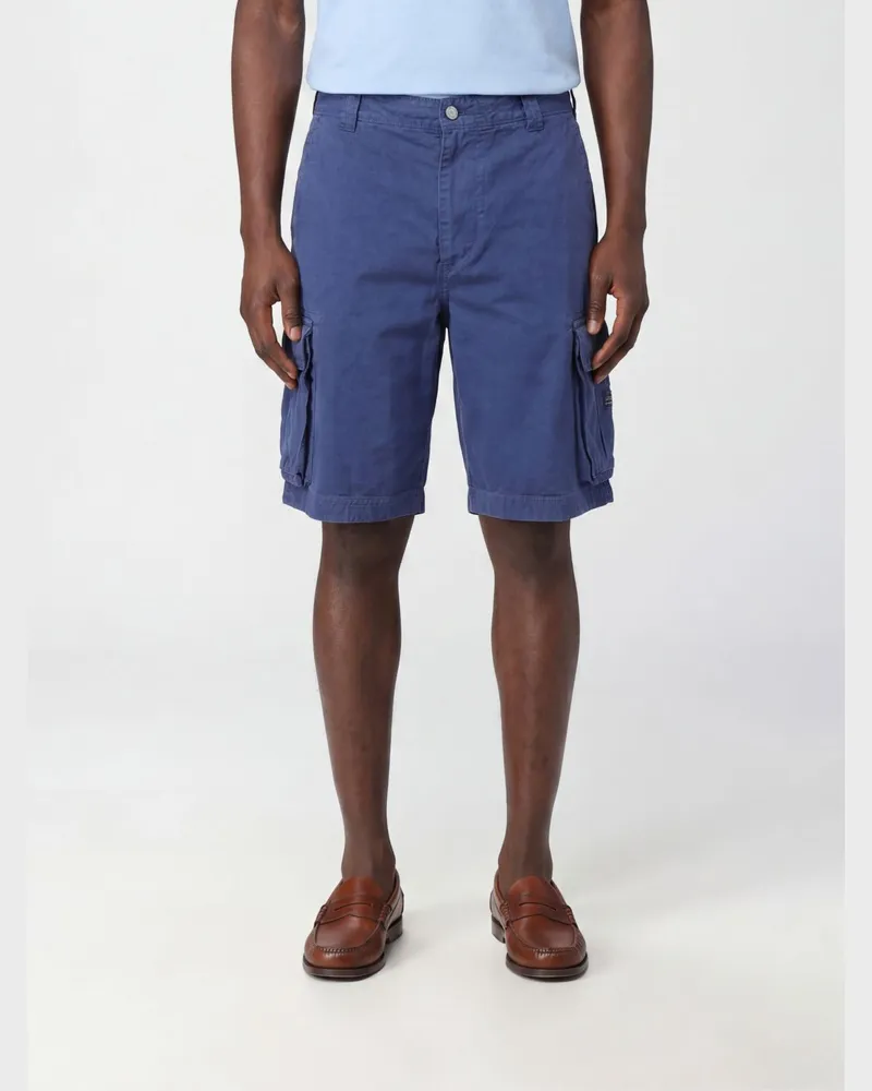 ERL Cargo-Shorts aus Baumwolle mit mittlerer Leibhöhe und Seitentaschen Blau