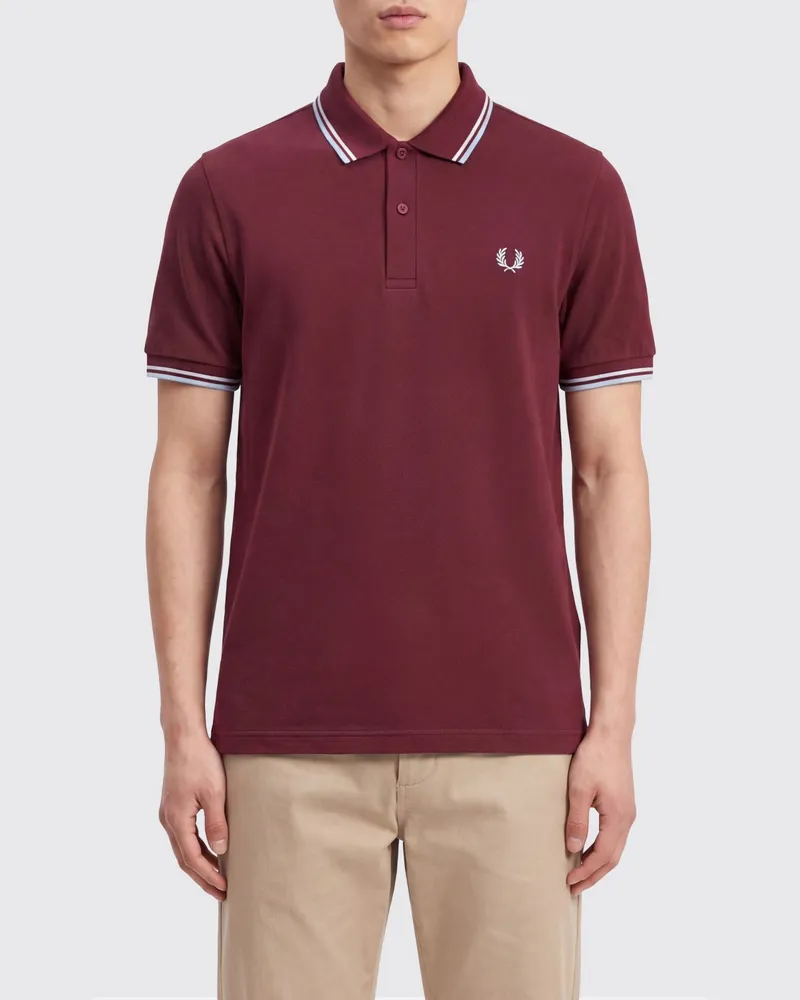 Fred Perry Baumwoll-Poloshirt Rot