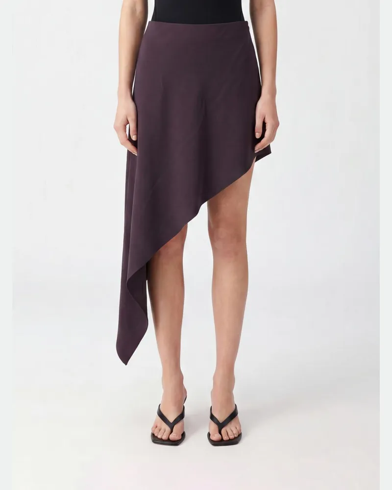 Alaïa Asymmetrischer Minirock aus Viskose- und Papiermischung Violett