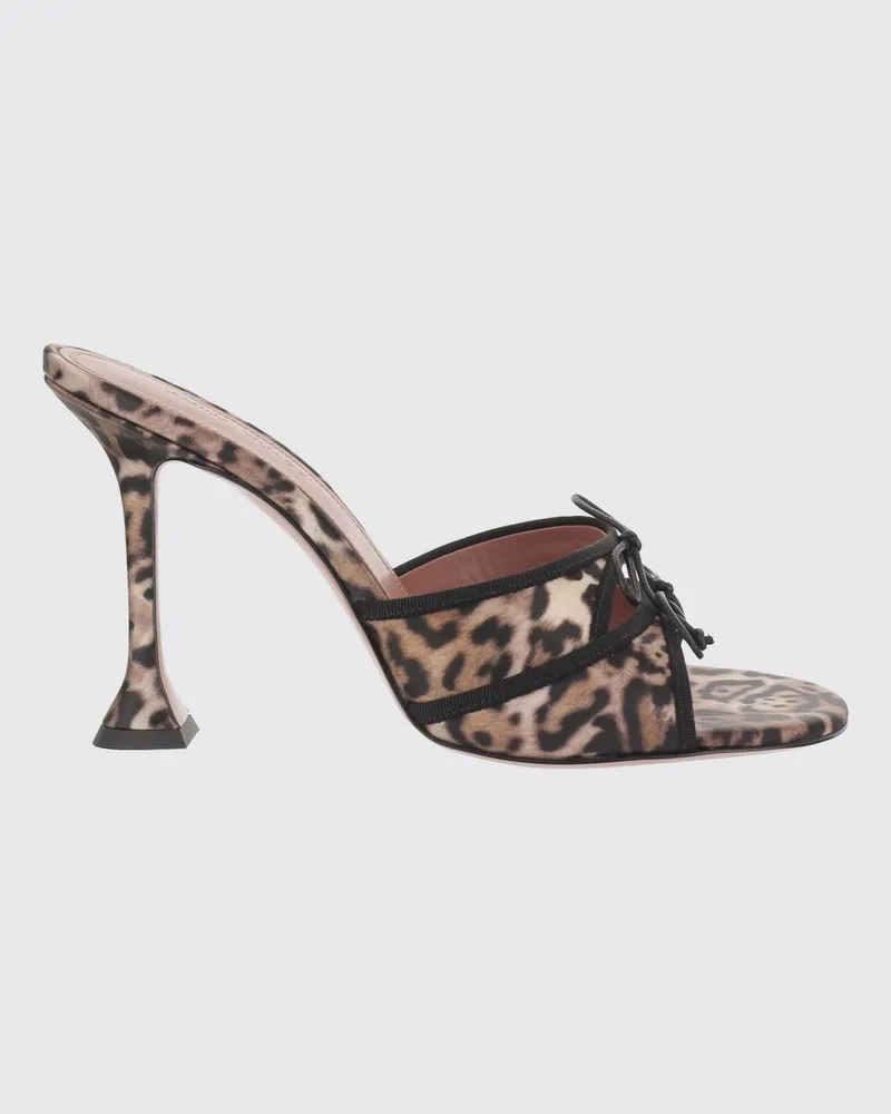 Amina Muaddi Eleonora Mules aus Satin Rot