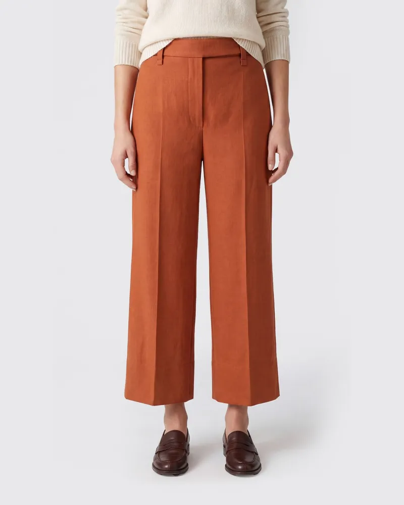 Brunello Cucinelli Cropped-Hose aus Stretch-Baumwolle Rot