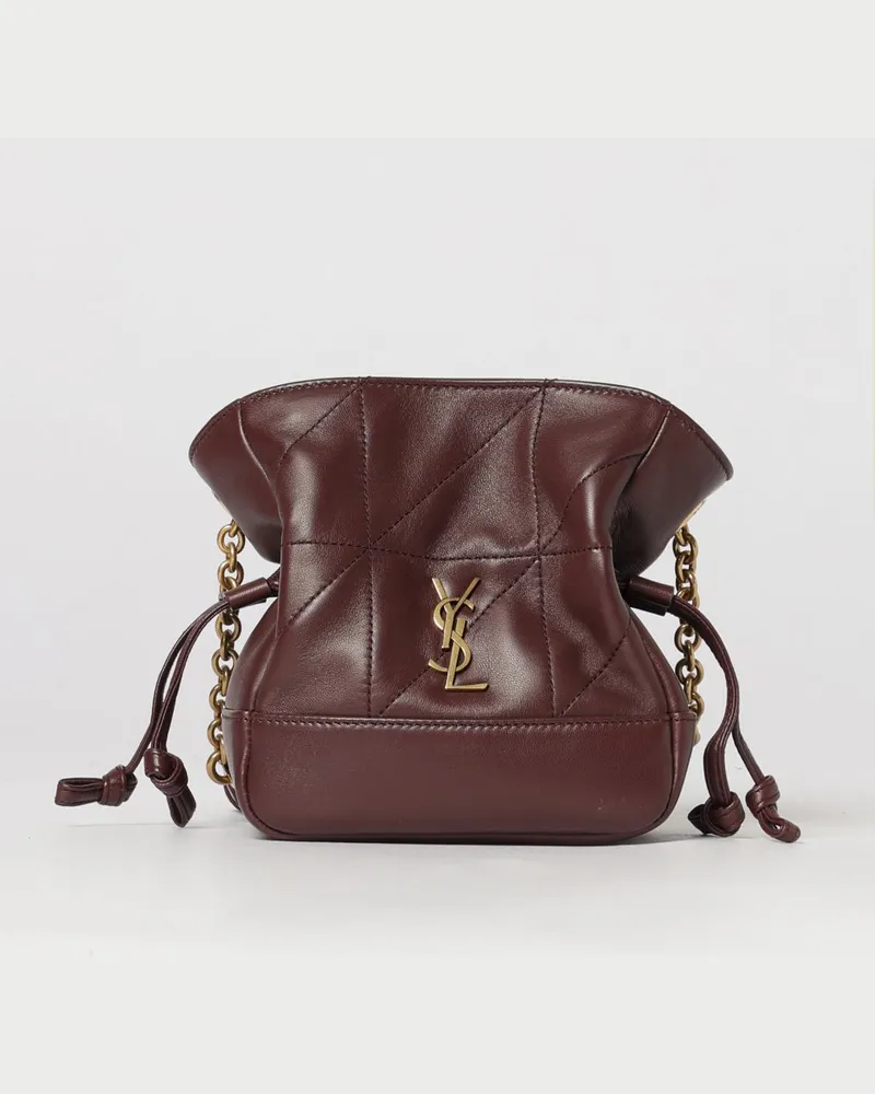 Saint Laurent Schultertasche damen Burgunderrot