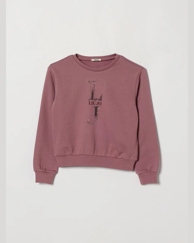 Liu Jo Baumwoll-Sweatshirt mit Rundhalsausschnitt von für Mädchen mit Strass-Logo-Stickerei Glyzinien