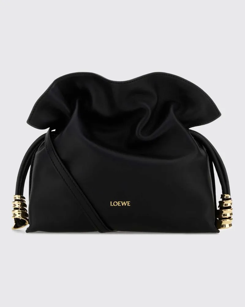 Loewe Flamenco Leder-Clutch Schwarz