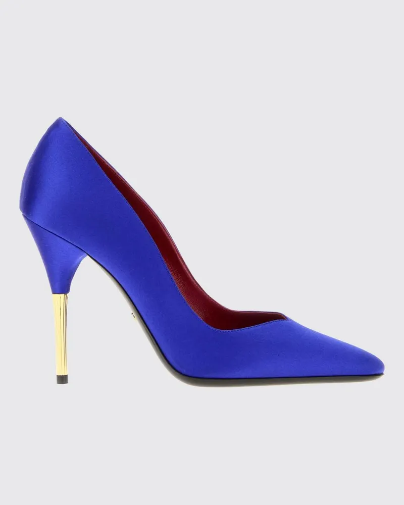 Valentino Garavani Spitze Stiletto-Pumps aus Satin mit hohem Absatz Blau