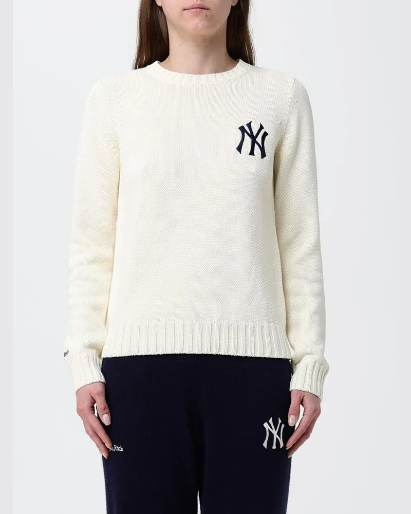 SPORTY & RICH SPORTY  RICH Sporty & Rich Monogramm-Rundhalspullover Ecru