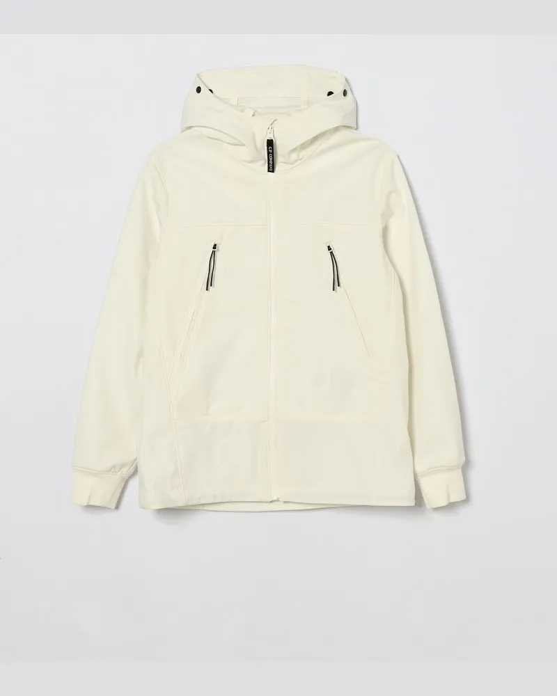 C.P. Company Polyesterjacke mit Kapuze und Linse Weiß