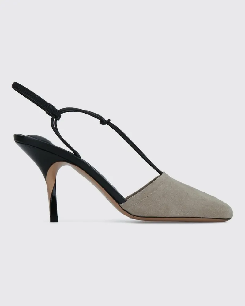 Jacquemus Zweifarbige Wildleder-Slingback-Sandalen The Pina mit hohem Absatz Grau