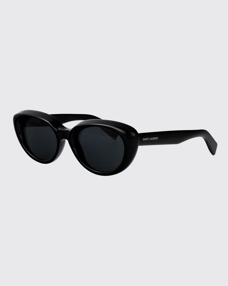 Saint Laurent Cat-Eye Sonnenbrille aus Acetat mit kontrastierendem Schriftzug-Logo Schwarz