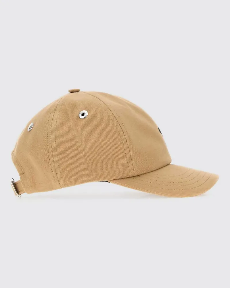 AMI Paris Baseballkappe aus Baumwolle mit gesticktem Logo und verstellbarem Riemen Beige