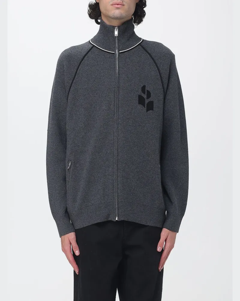 Isabel Marant Sergio Cardigan von aus Baumwollmischung mit Stehkragen und Reißverschluss Grau
