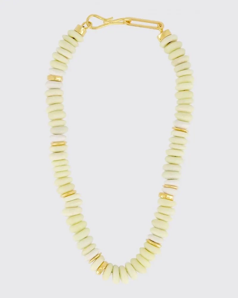 Lizzie Fortunato Laguna Choker-Halskette von aus recyceltem Glas und Messing Zitronengelb