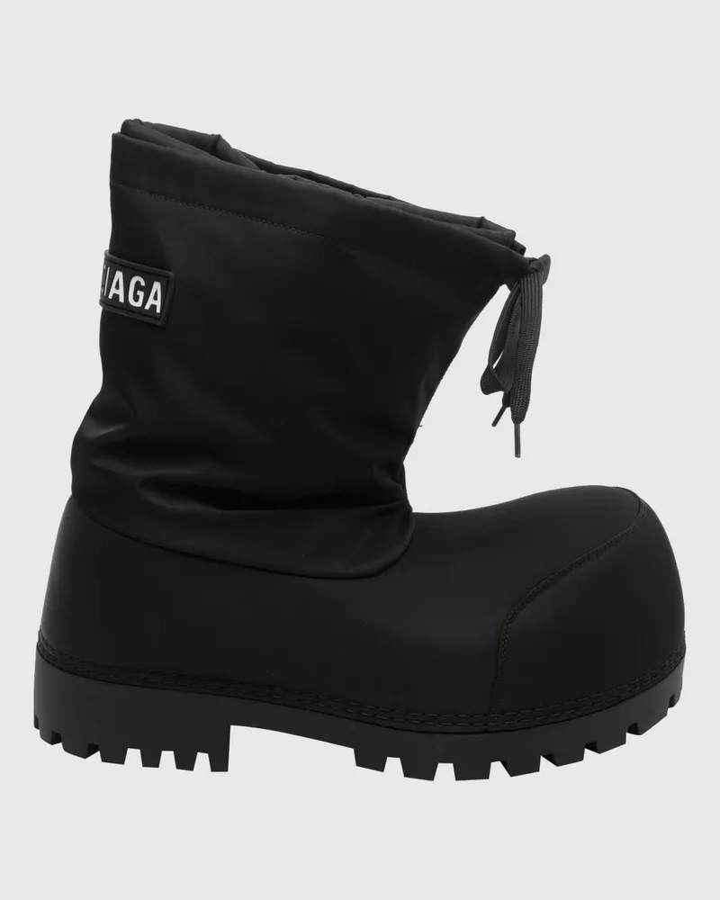 Balenciaga Alaska Outdoor-Stiefeletten aus Nylon mit gekerbter Sohle Schwarz