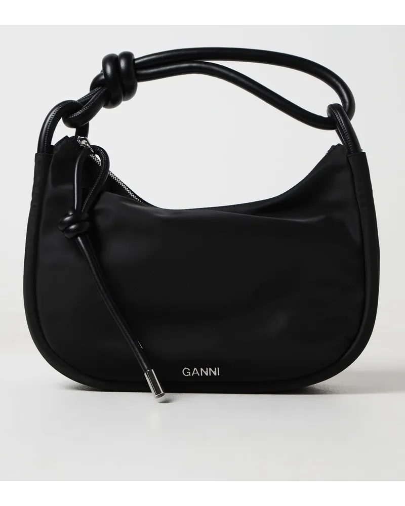 Ganni Schultertasche Schwarz