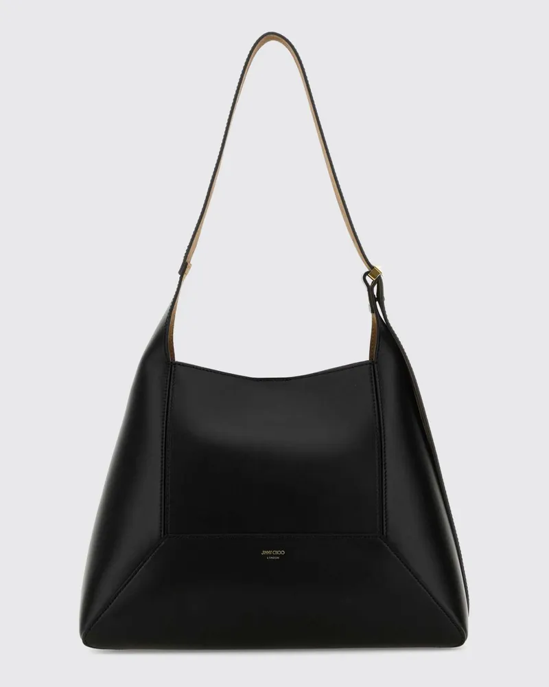 Jimmy Choo Diamond Hobo-Tasche aus Glattleder mit verstellbarem Henkel Schwarz
