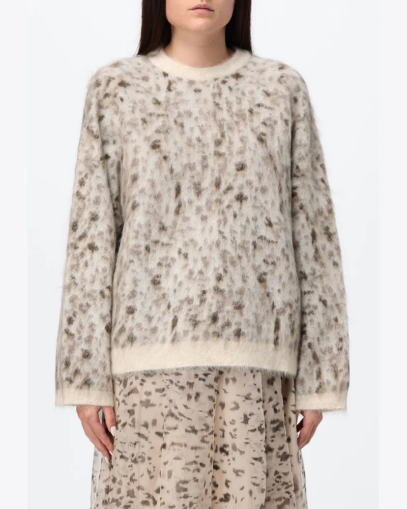 Brunello Cucinelli Pullover mit abstraktem Druck aus Woll-Mohair-Mischung Bunt