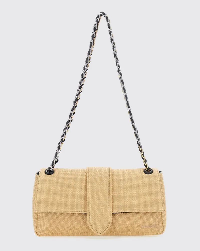 Jacquemus Le Bambino Chaîne Schultertasche mit Kettriemen und Logo Beige