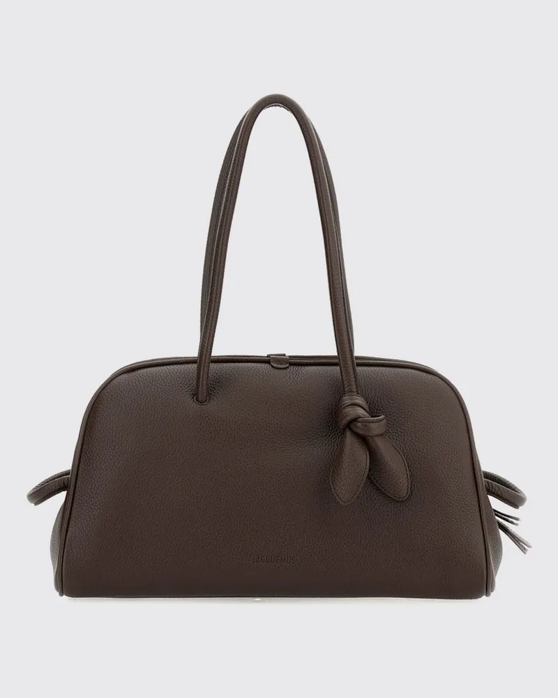 Jacquemus Le Turismo Schultertasche aus genarbtem Leder mit geprägtem Logo Braun