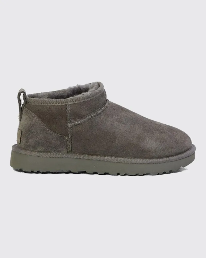 UGG Classic Ultra Mini Wasserdichte Veloursleder-Plateau-Stiefeletten Grau