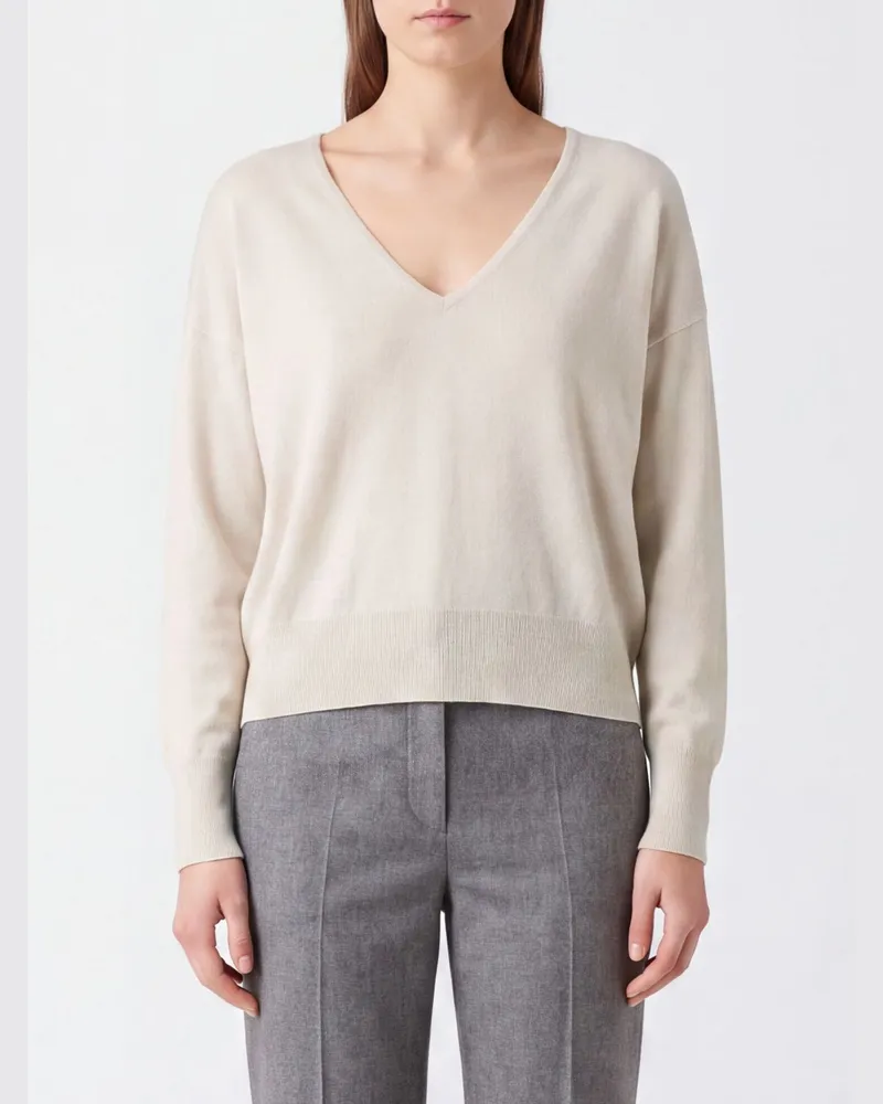 Roberto Collina Pullover aus Merinowolle und Kaschmir mit V-Ausschnitt Yellow