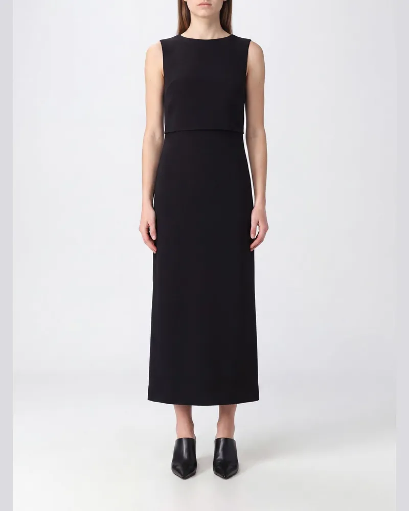 Jil Sander Asymmetrisches Top aus Schurwolle mit schulterfreiem Design und Rundhalsausschnitt Schwarz