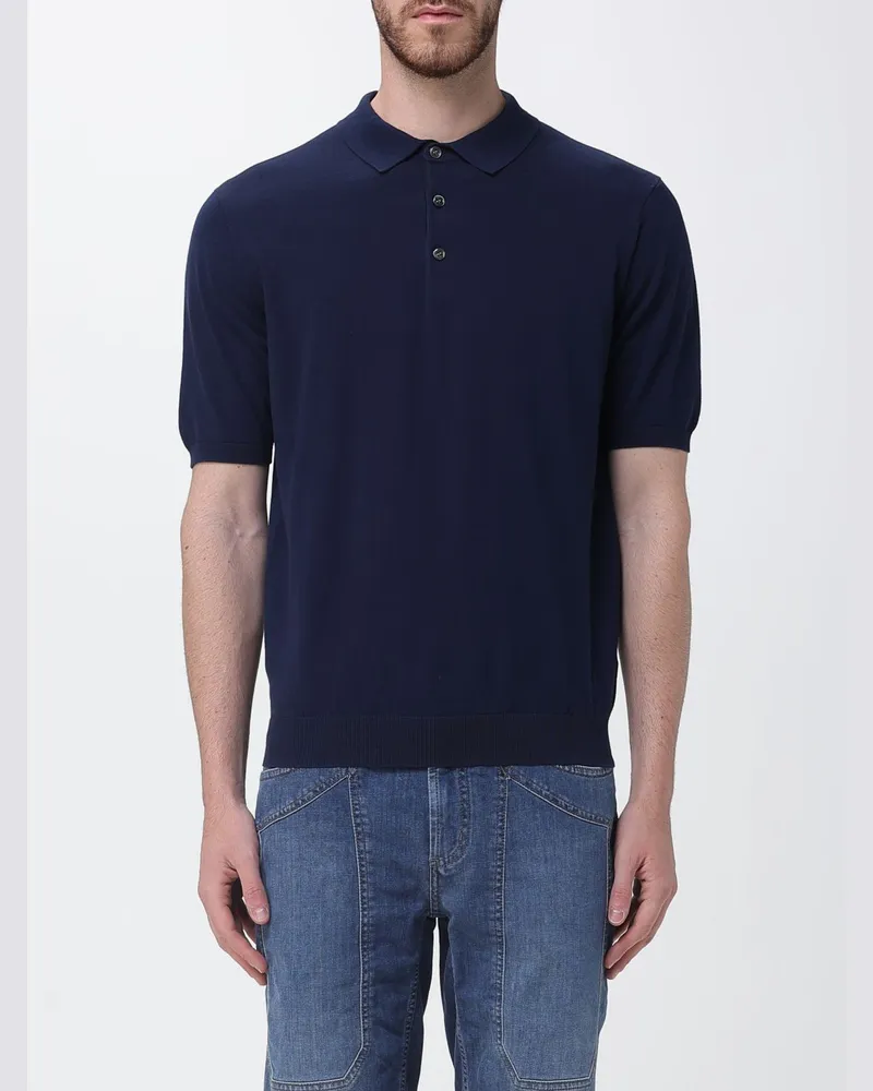 Jeckerson Baumwollstrick-Polohemd Blau