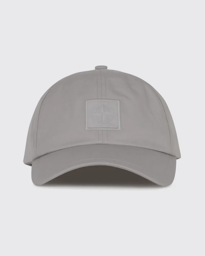 Stone Island Baseballkappe aus Baumwolle mit Compass-Logo und verstellbarem Riemen Grau