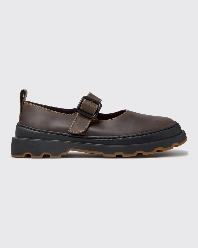 Camper Brutus+ Mary-Jane-Ballerinas aus Leder mit Profilsohle Beige