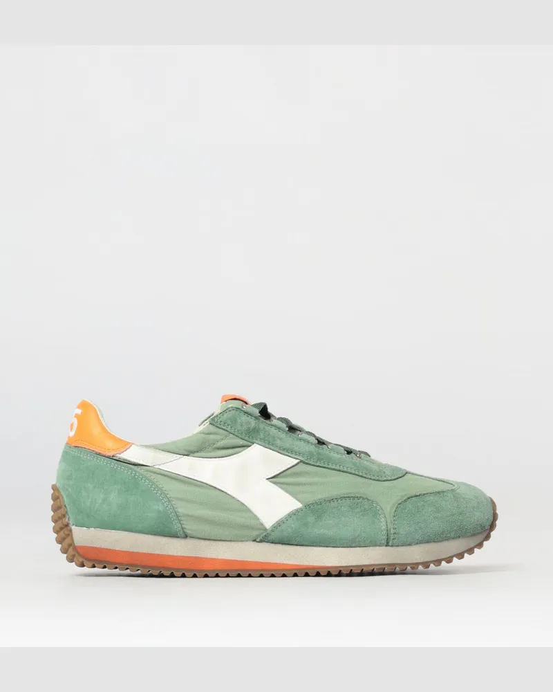 Diadora Equipe Sneakers aus Canvas und Wildleder Grün