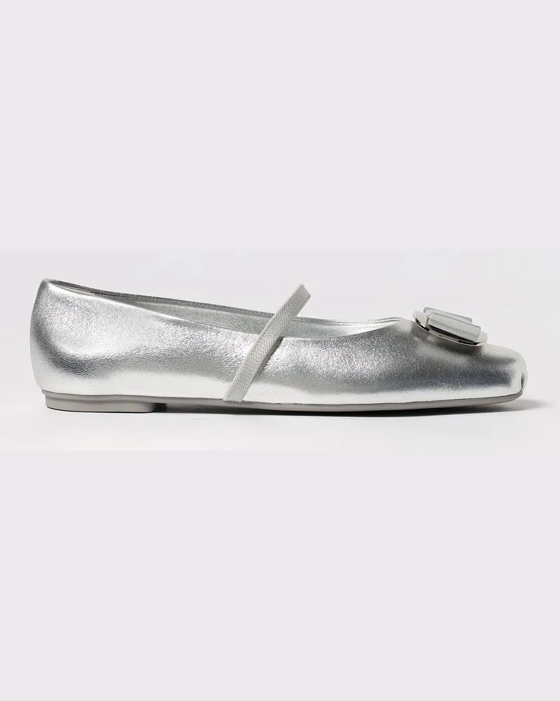 Ferragamo Ballerinas damen Silber