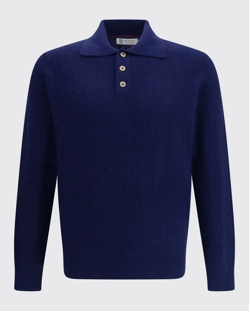 Brunello Cucinelli Polo herren Blau