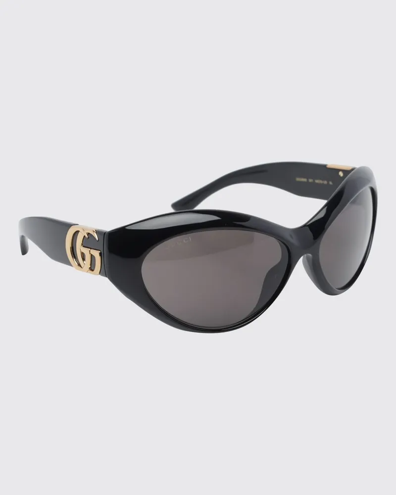 Gucci Cat-Eye-Sonnenbrille aus Acetat mit abgerundeter Form und GG-Logo Schwarz