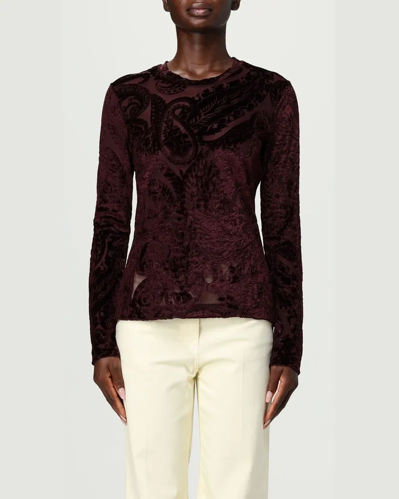 Etro T-shirt damen Burgunderrot