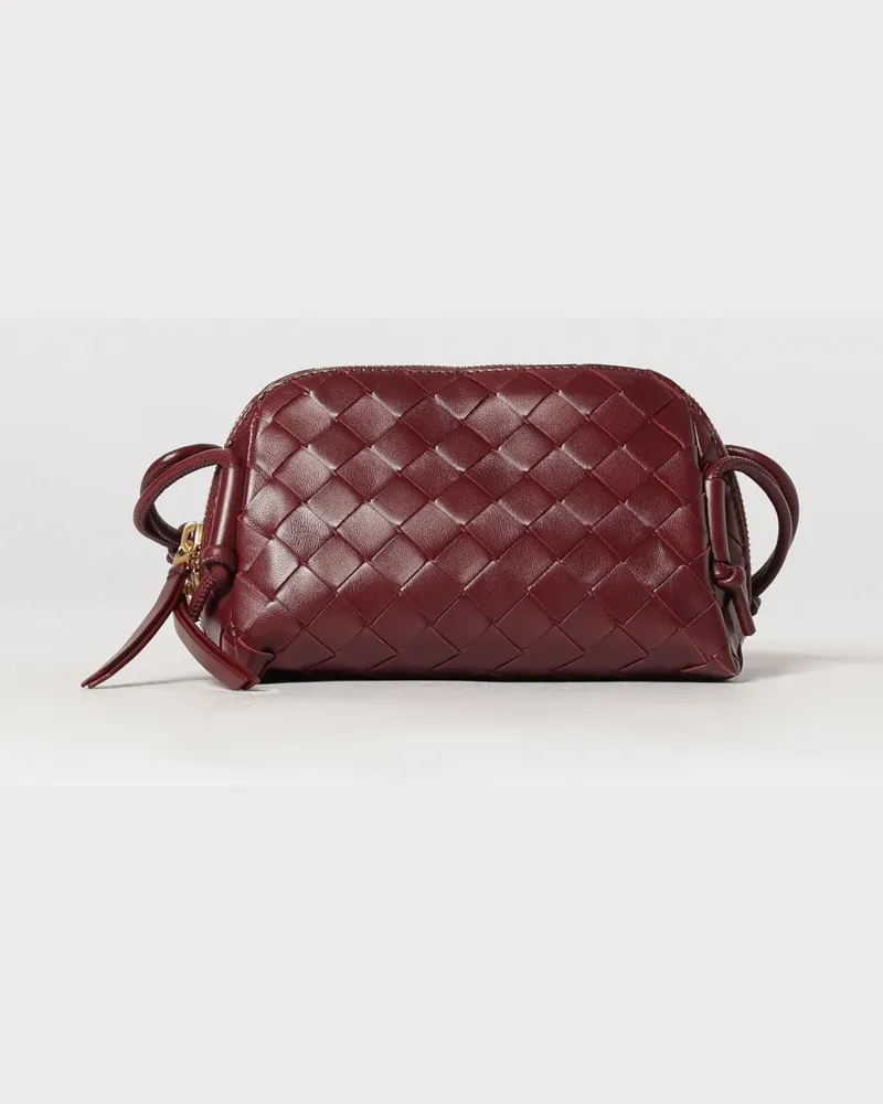 Bottega Veneta Mini Concert Umhängetasche aus Intrecciato-Leder mit Knoten Rot
