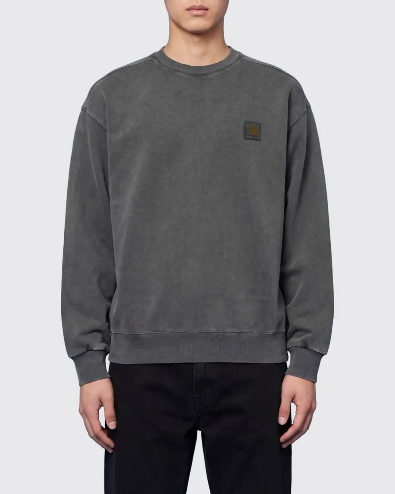 Carhartt WIP Crewneck-Sweatshirt aus Baumwolle mit Kontrastlogo Schwarz