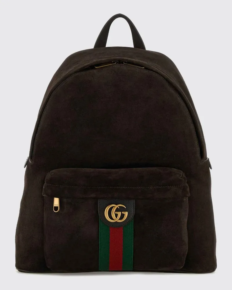 Gucci Ophidia Rucksack von aus Veloursleder mit GG-Monogramm Schwarz