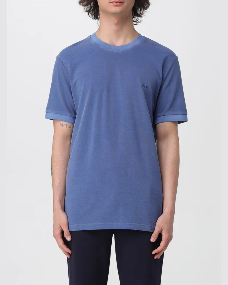 Fay T-shirt herren Blau