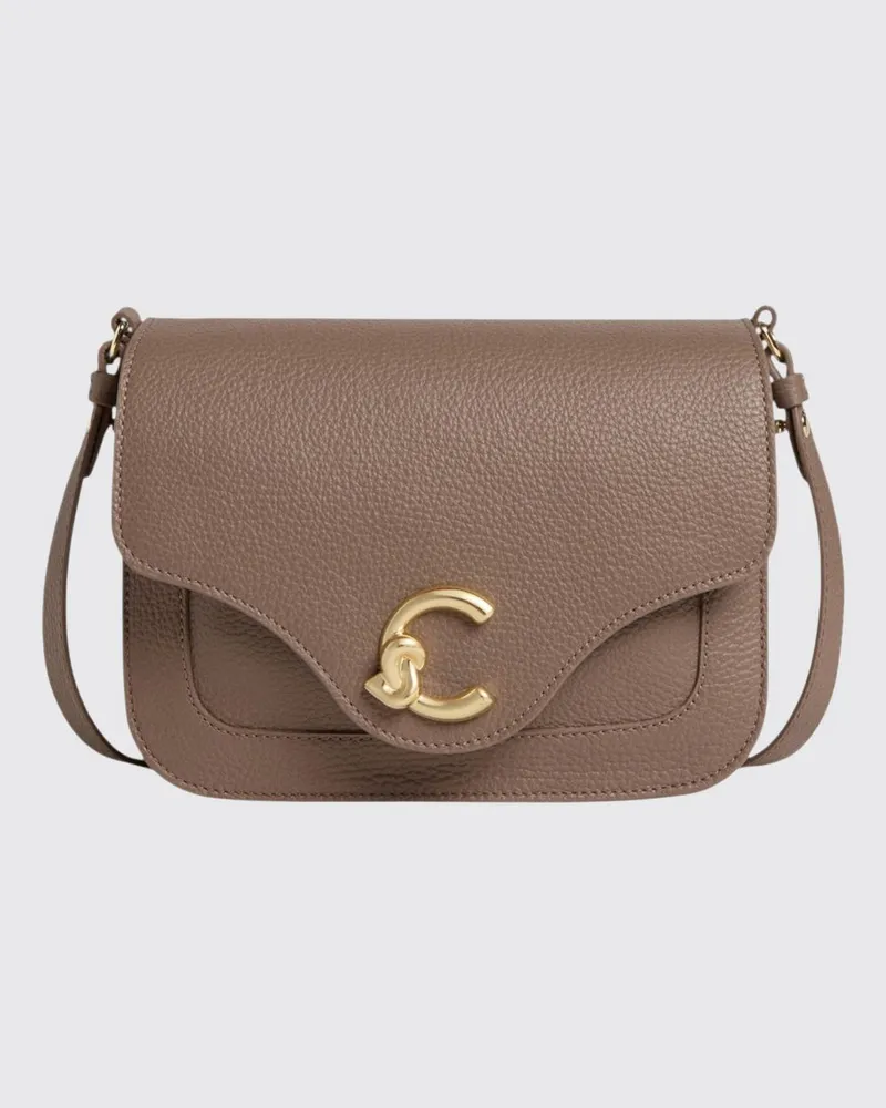 Coccinelle C-Me Tasche aus genarbtem Leder Braun