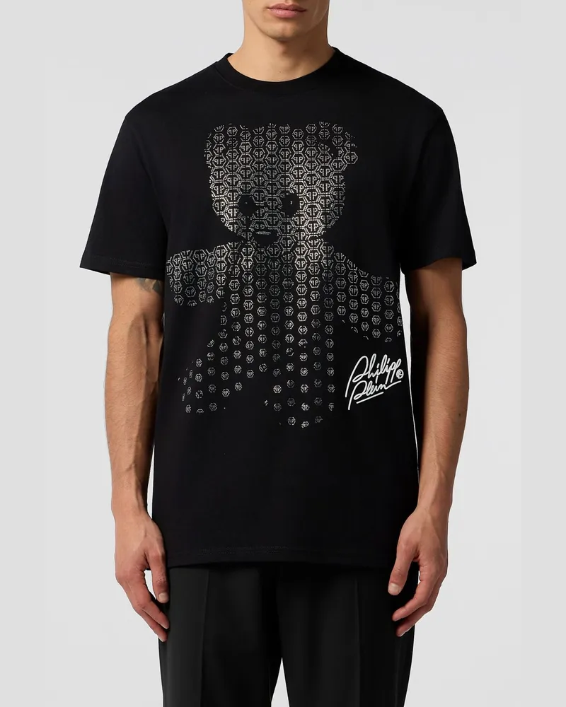Philipp Plein Teddy Monogramm T-Shirt Schwarz