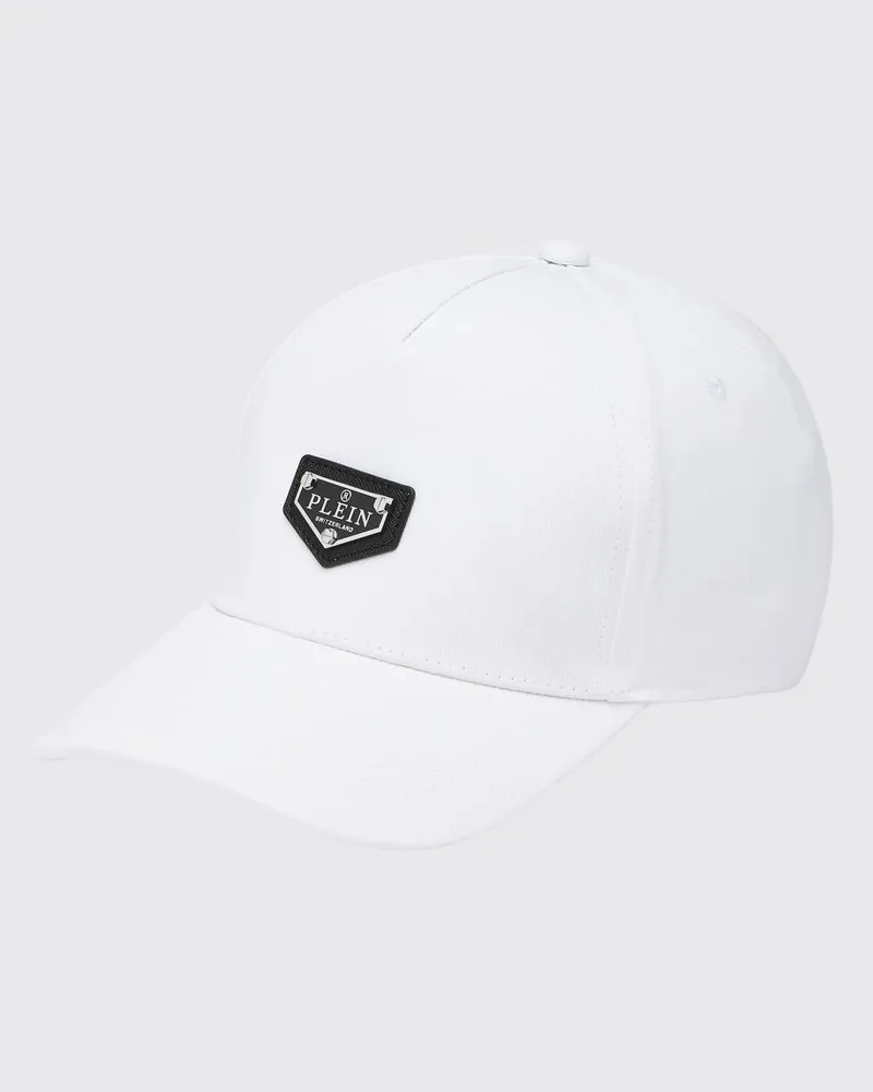Philipp Plein Baseballkappe aus Baumwolle mit kontrastierendem Frontlogo Weiß