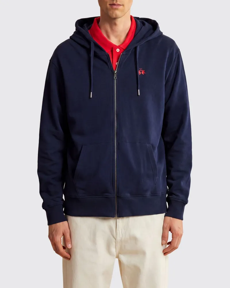 La Martina Baumwoll-Kapuzenpullover Navy