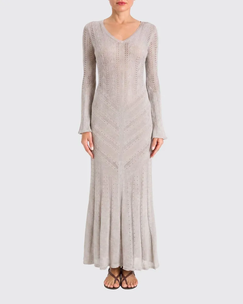 Twin-Set Langes Häkelkleid Beige