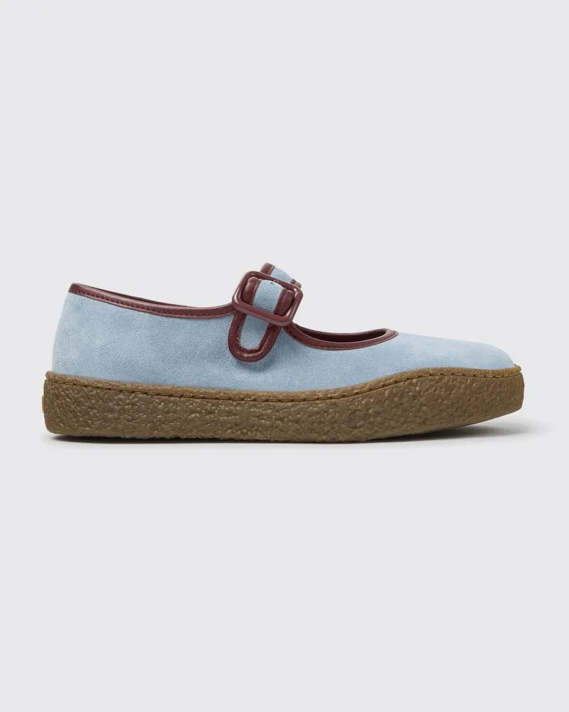 Camper Peu Terreno Mary Jane-Schuhe aus Wildleder mit verstellbarem Riemen Blau