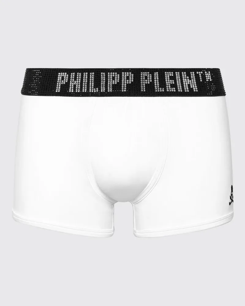 Philipp Plein Boxershorts aus Stretch-Baumwollmischung Weiß