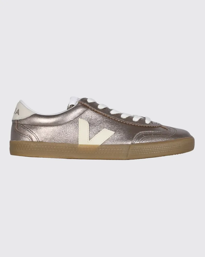 VEJA Volley Sneaker aus laminiertem Leder mit kontrastierendem Logo Bronze