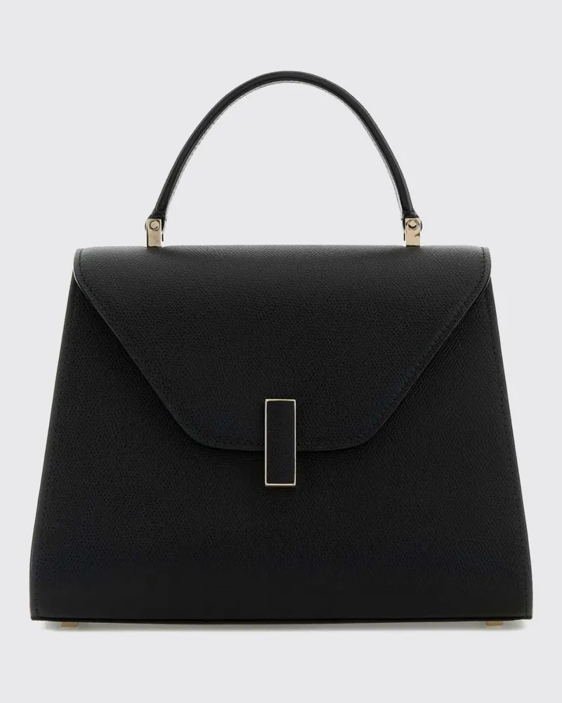 Valextra Mittelgroße Iside Henkeltasche aus genarbtem Kalbsleder Schwarz