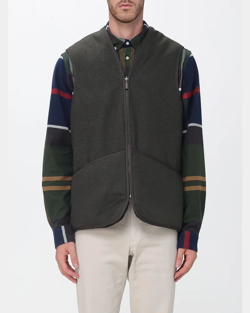 Barbour Warm Utility-Weste aus Fleece von mit V-Ausschnitt und Reißverschlusstaschen Grün