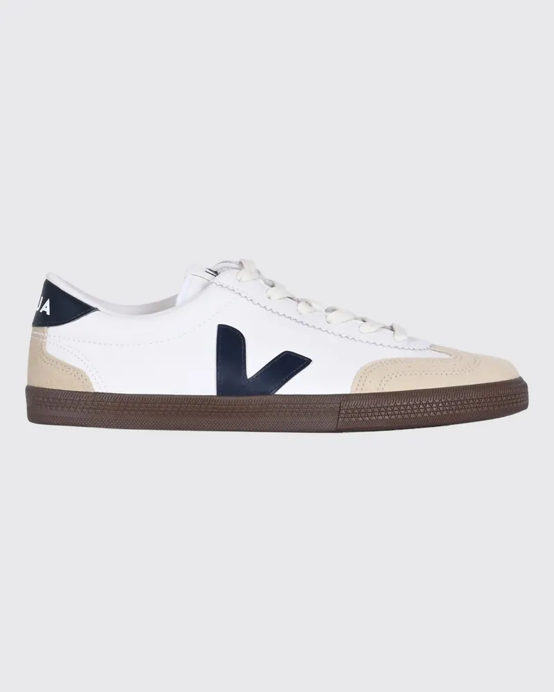 VEJA Volley Low-Top-Sneaker aus O.T.-Leder mit kontrastierendem Logo Weiß