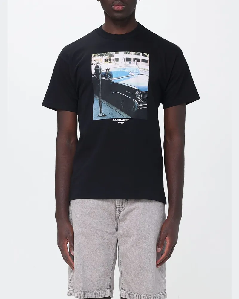 Carhartt WIP T-Shirt aus Bio-Baumwolle mit Grafikprint und Kontrastlogo Schwarz